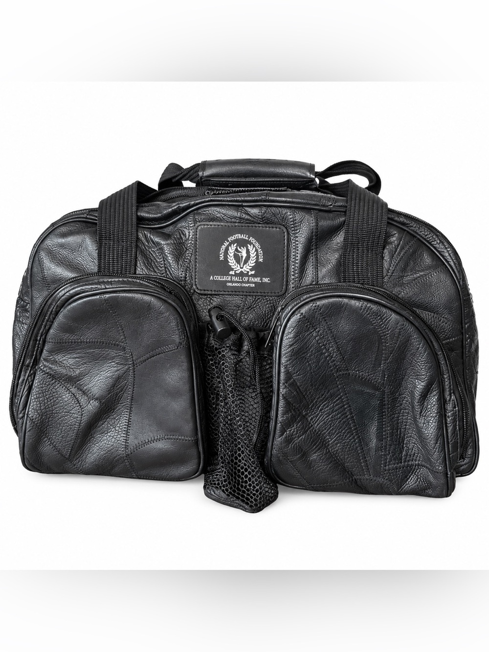 Seville NFF College Football Hall Fame Black Leather Duffel Travel Bag 20 Inch